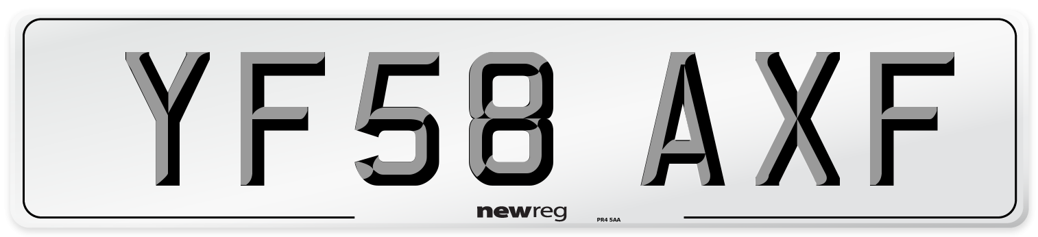 YF58 AXF Number Plate from New Reg